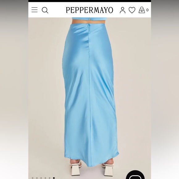 🩵 Riley Hubatka EXCLUSIVE x Peppermayo Azure Blue Mondello Maxi Skirt | 6 - Picture 8 of 15